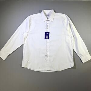 Tayion Men's Slim-Fit Trim Solid Dress Shirt white/gold 18-18.5 34-35 $60